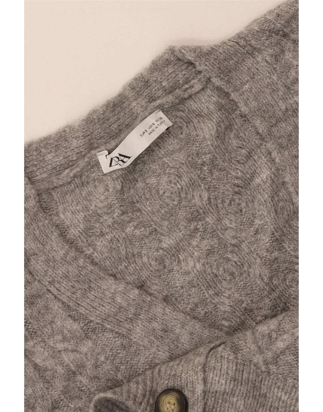 Γυναικείο πουλόβερ ZARA Crop Oversized Cardigan UK 10 Small Grey