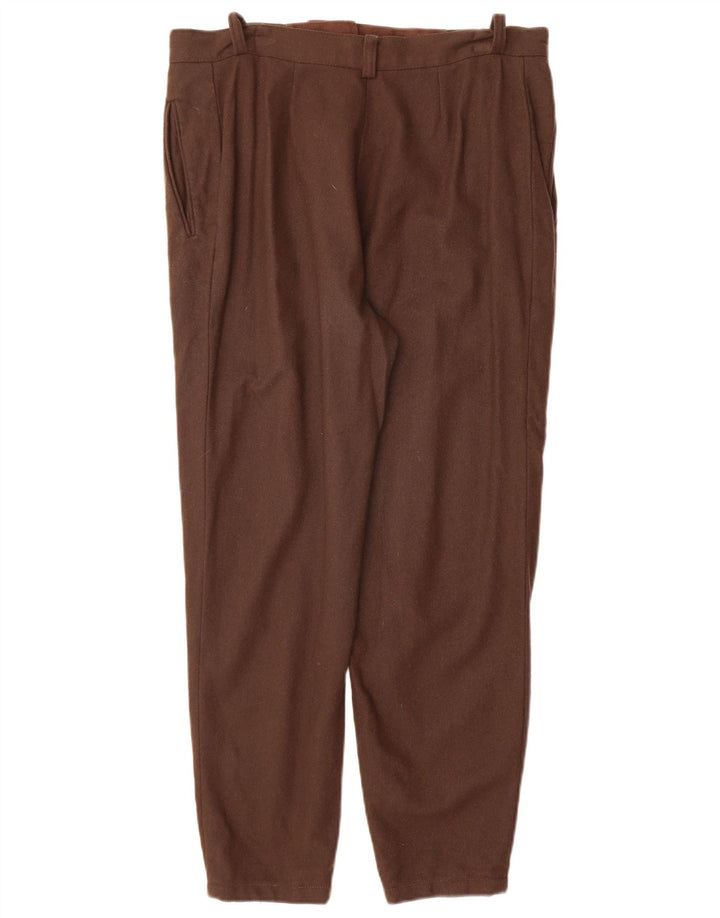 VINTAGE Womens Slim Suit Trousers Large W32 L27 Brown