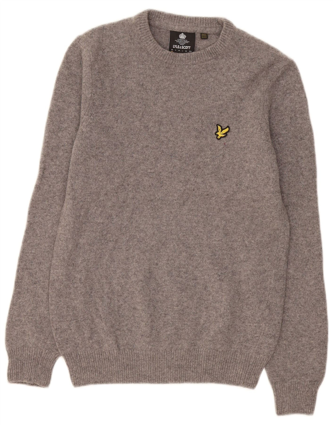 Ανδρικό πουλόβερ με λαιμόκοψη Lyle & Scott XS Γκρι μαλλί