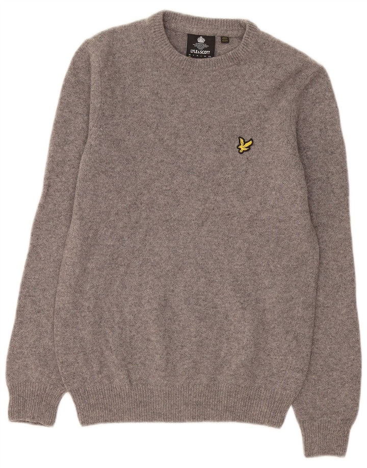 Ανδρικό πουλόβερ με λαιμόκοψη Lyle & Scott XS Γκρι μαλλί