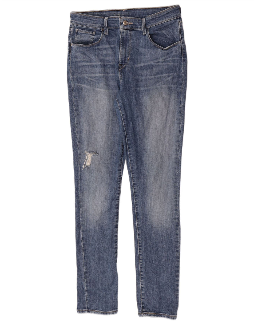 Levi's Womens Distressed Skinny Jeans W29 L30 Blue Cotton