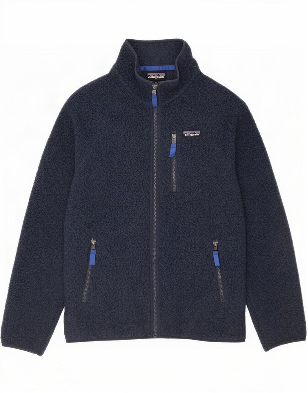 Patagonia Mens Fleece Jacket UK 38 Medium Navy Blue Polyester