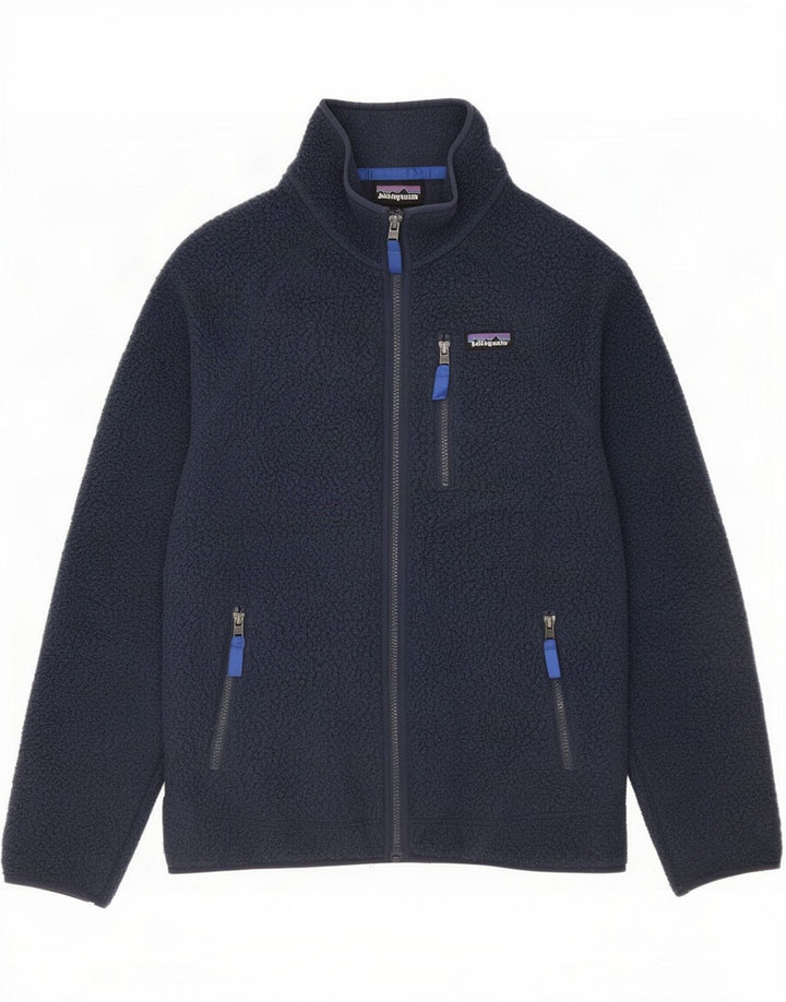Patagonia Mens Fleece Jacket UK 38 Medium Navy Blue Polyester