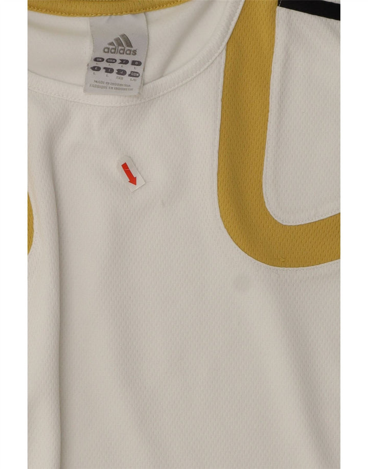 Adidas Ανδρικό T-Shirt Climalite Top Large White Colourblock Πολυεστέρας