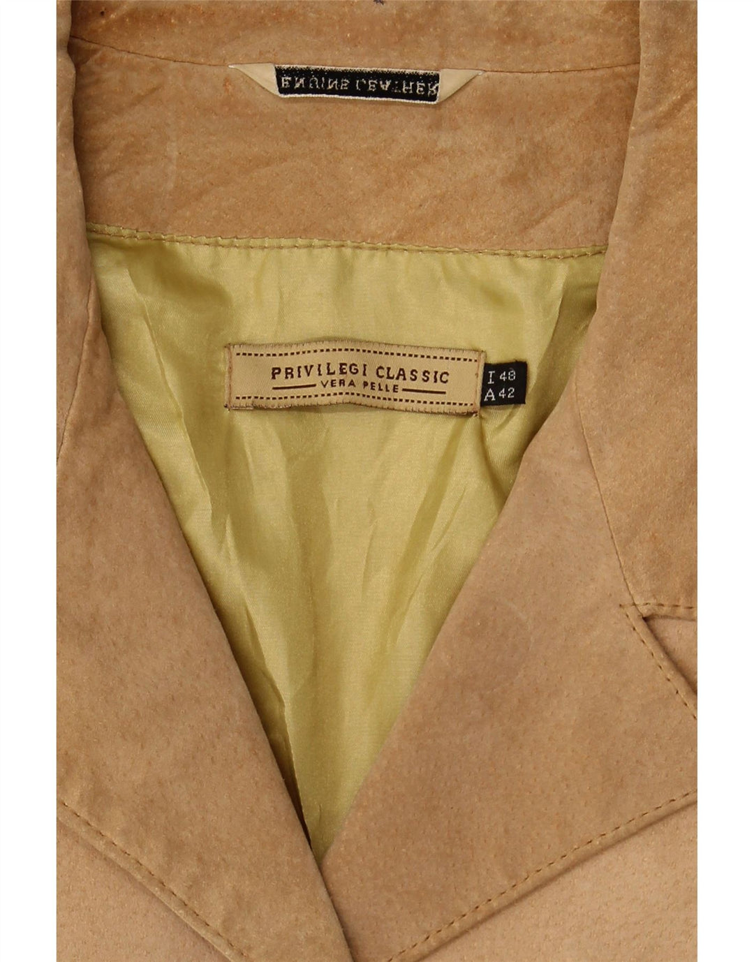 PRIVILEGI Womens Suede Jacket IT 48 XL Beige Leather Vintage Privilegi and Second-Hand Privilegi from Messina Hembry 