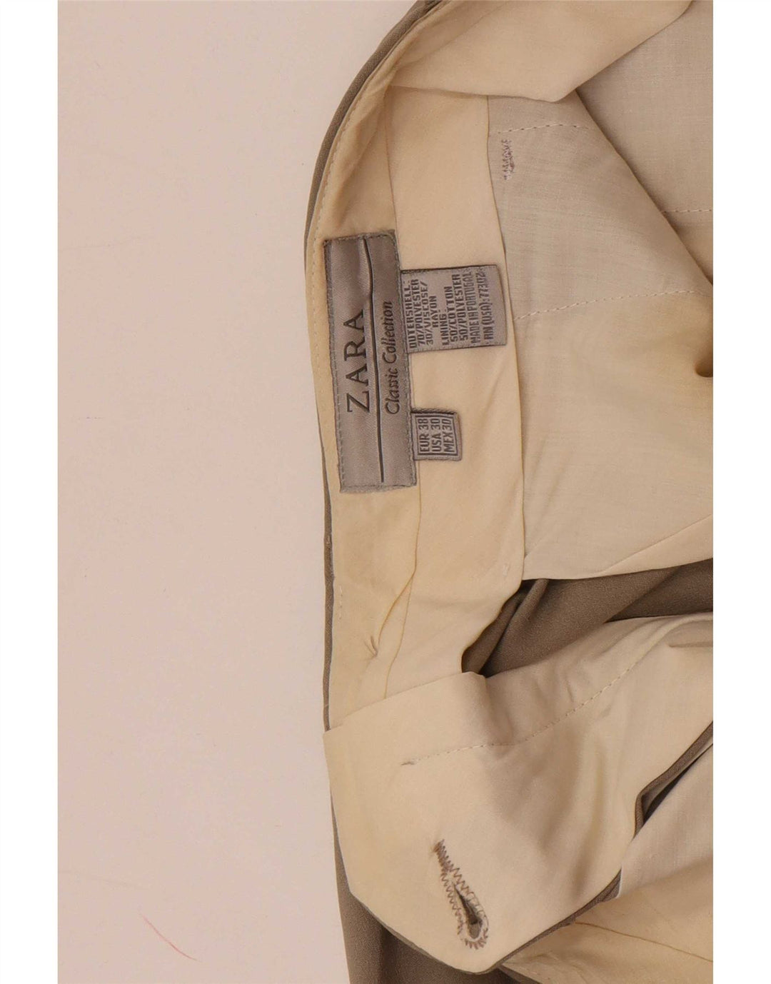 Zara Ανδρικό κοστούμι παντελόνι EU 38 Small W30 L30 Grey Polyester