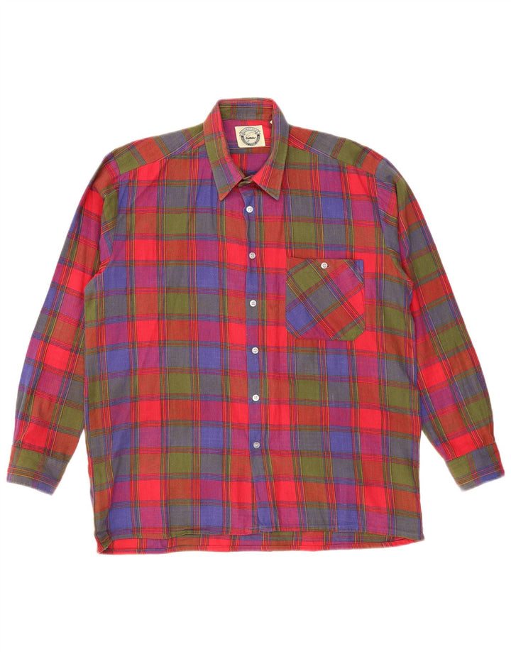 Ανδρικό φανελένιο πουκάμισο VINTAGE Μέγεθος 41/42 Μεγάλο πολύχρωμο βαμβάκι