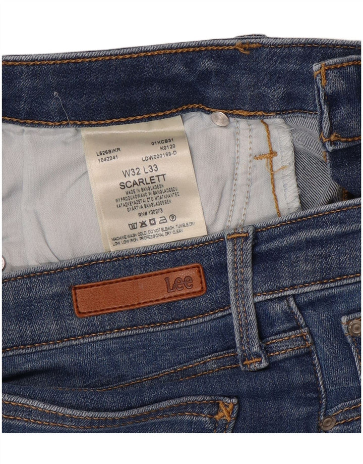 Lee Womens Scarlett Slim Jeans W32 L33 Blue Cotton