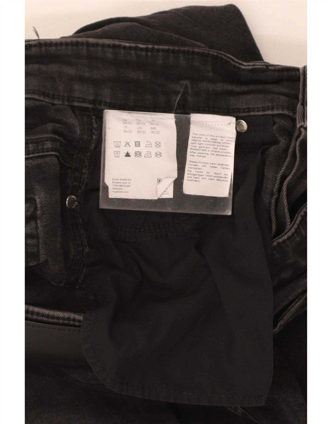 Ανδρικό τζιν Hugo Boss Slim W30 L31 Μαύρο βαμβακερό