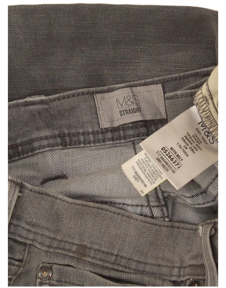 Ανδρικό τζιν ίσιο Marks & Spencer W40 L29 Γκρι βαμβακερό