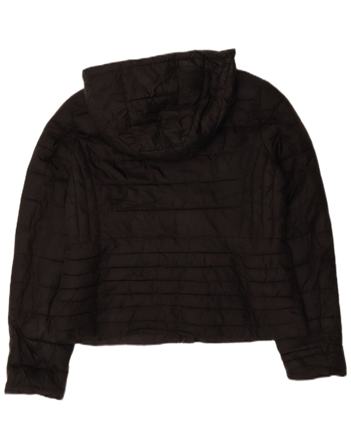 Zara Γυναικείο μπουφάν με κουκούλα UK 18 XL μαύρο πολυεστέρα