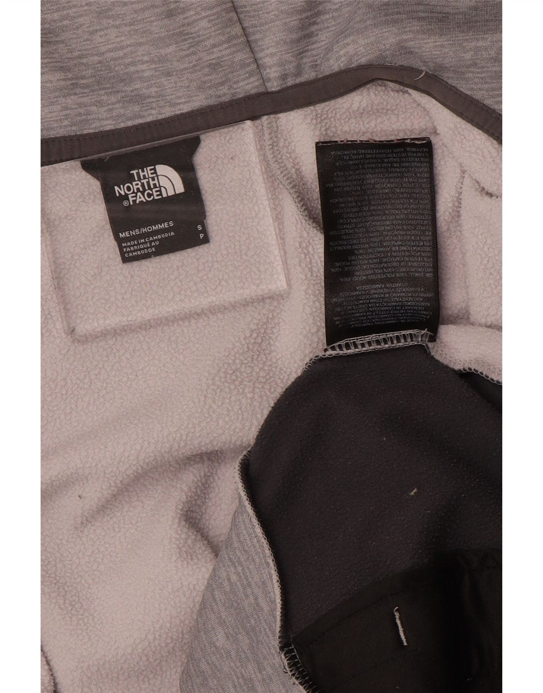 Ανδρικό πουλόβερ με κουκούλα με φερμουάρ North Face από πολυεστέρα με κουκκίδες σε γκρι