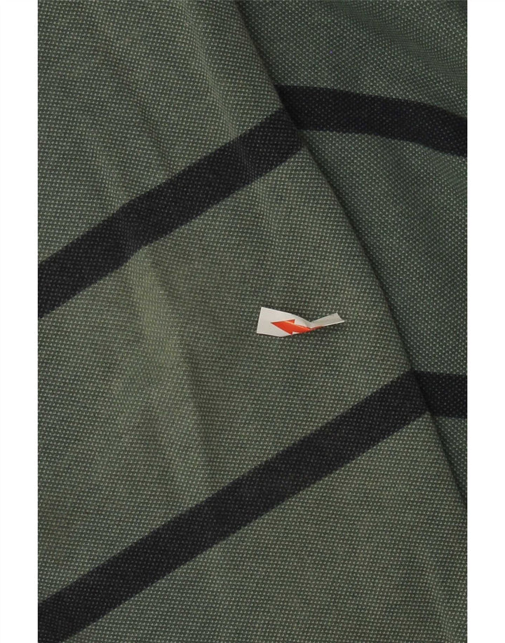 J. Crew Ανδρικό φούτερ με φερμουάρ, βαμβακερό μεσαίο πράσινο ριγέ