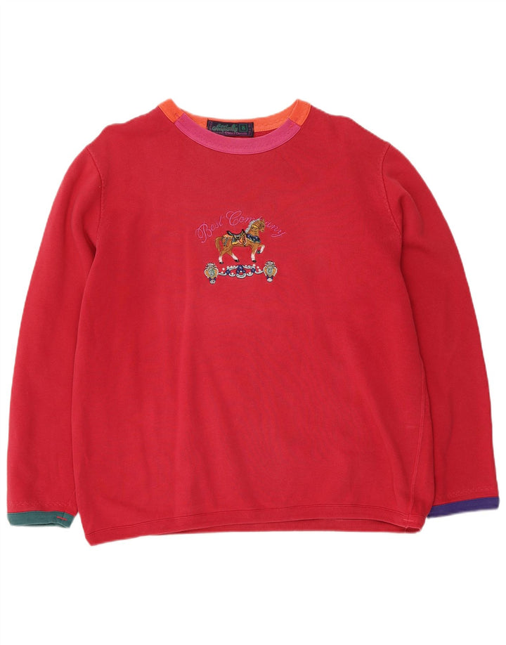 ΚΑΛΥΤΕΡΗ COMPANY Γυναικεία υπερμεγέθη γραφική φούτερ Jumper UK 8 Small Red