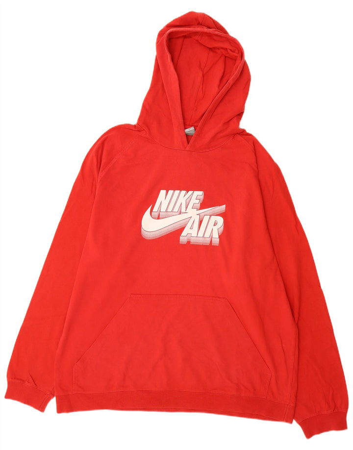 NIKE Ανδρικό Air Graphic Hoodie Jumper UK 45/47 XL κόκκινο βαμβακερό