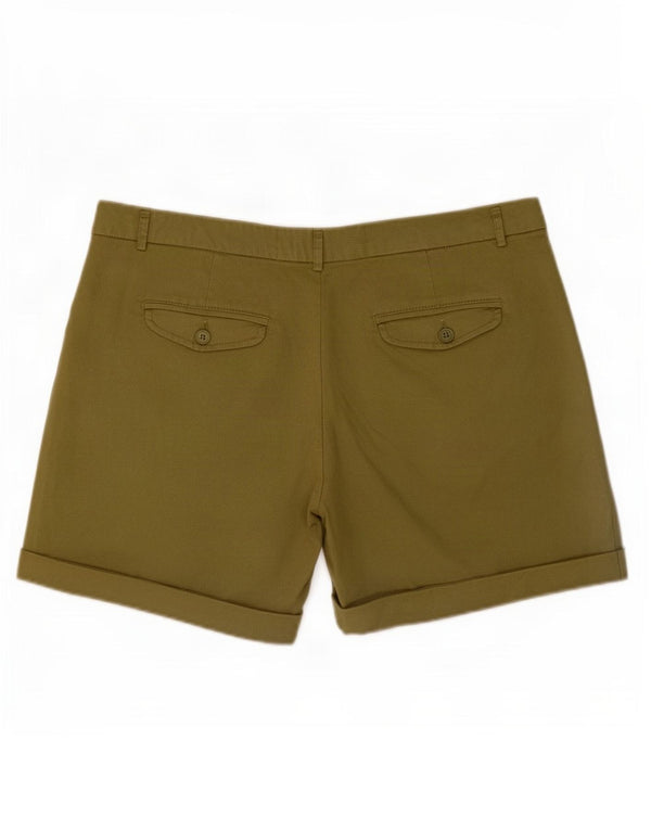 Benetton Womens Chino Shorts UK 14 Large W34 Khaki Cotton