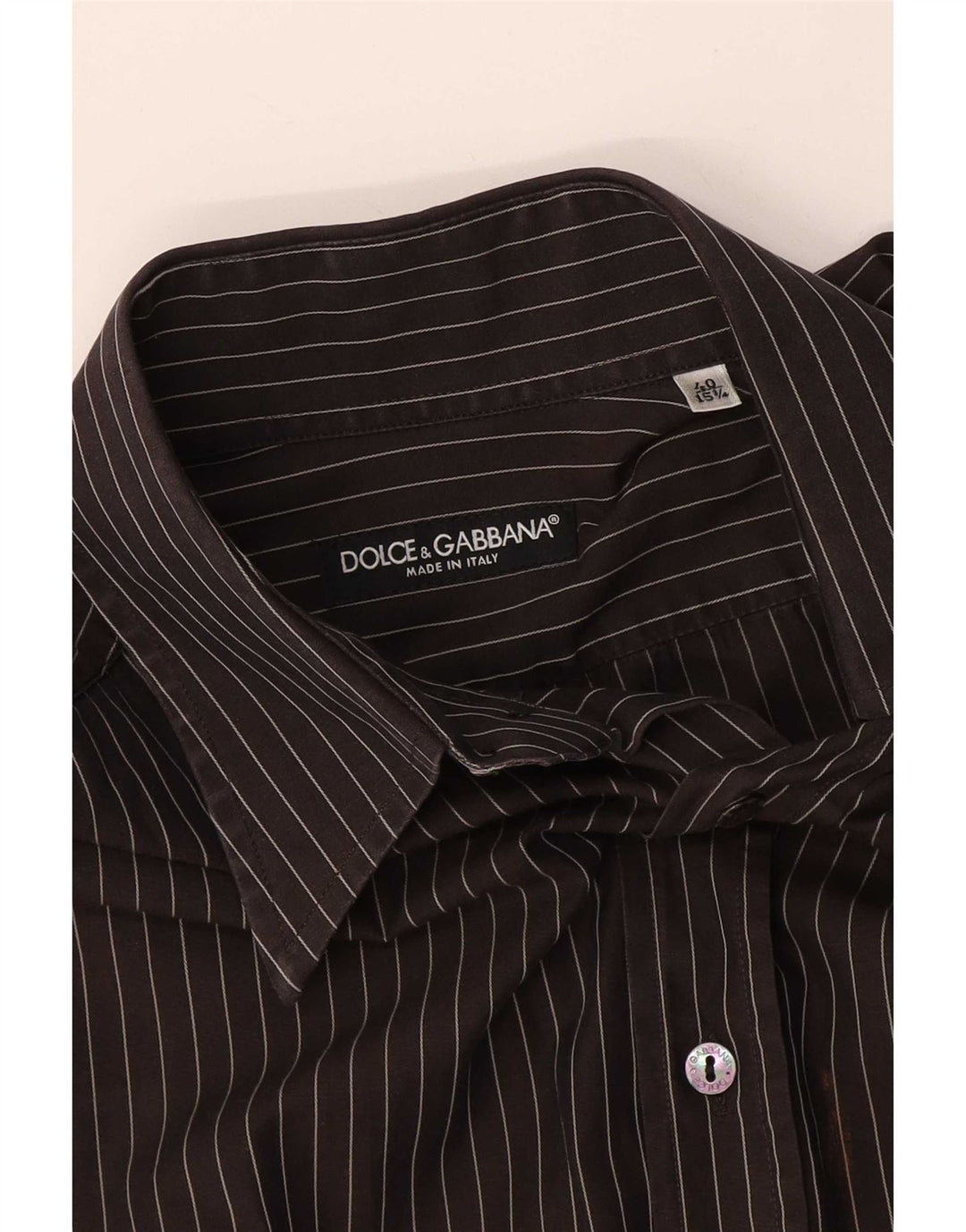 Ανδρικό πουκάμισο Dolce & Gabbana 40 15 1/2 μεσαίο μαύρο ρίγες