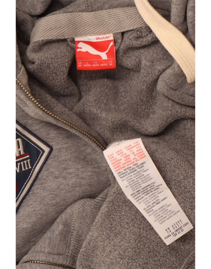 Ανδρικό πουλόβερ με κουκούλα με φερμουάρ PUMA μεσαίο βαμβακερό γκρι