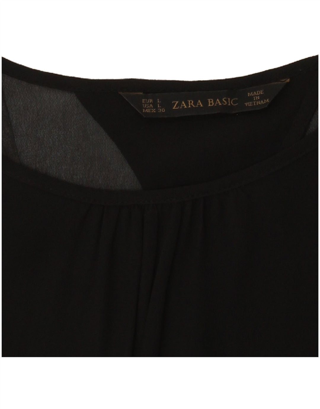 Zara Γυναικεία μακρυμάνικη μπλούζα τοπ UK 14 Large Black