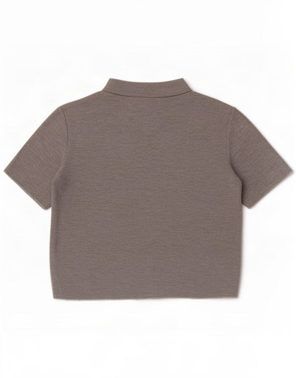 Zara Γυναικείο T-Shirt Crop Top UK 16 Large Grey