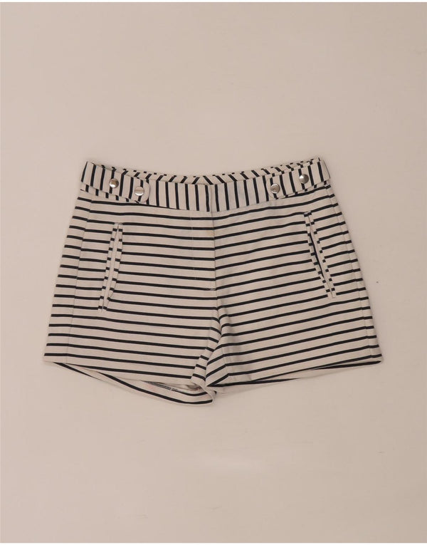 Zara Γυναικείο κανονικό σορτς XS W28 Λευκό ριγέ