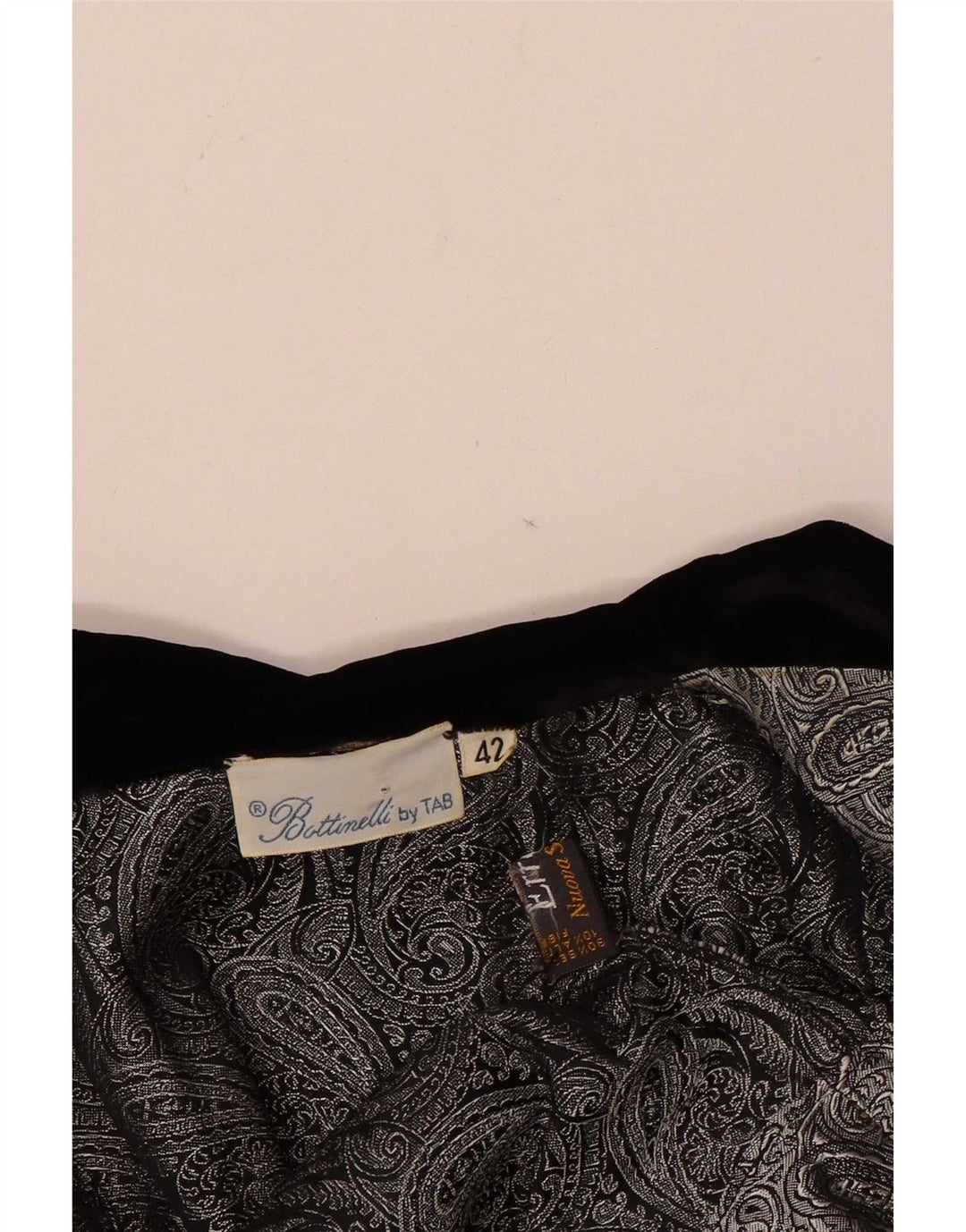 Vintage Γυναικεία Ζακέτα Top IT 42 Medium Silver Paisley Silk