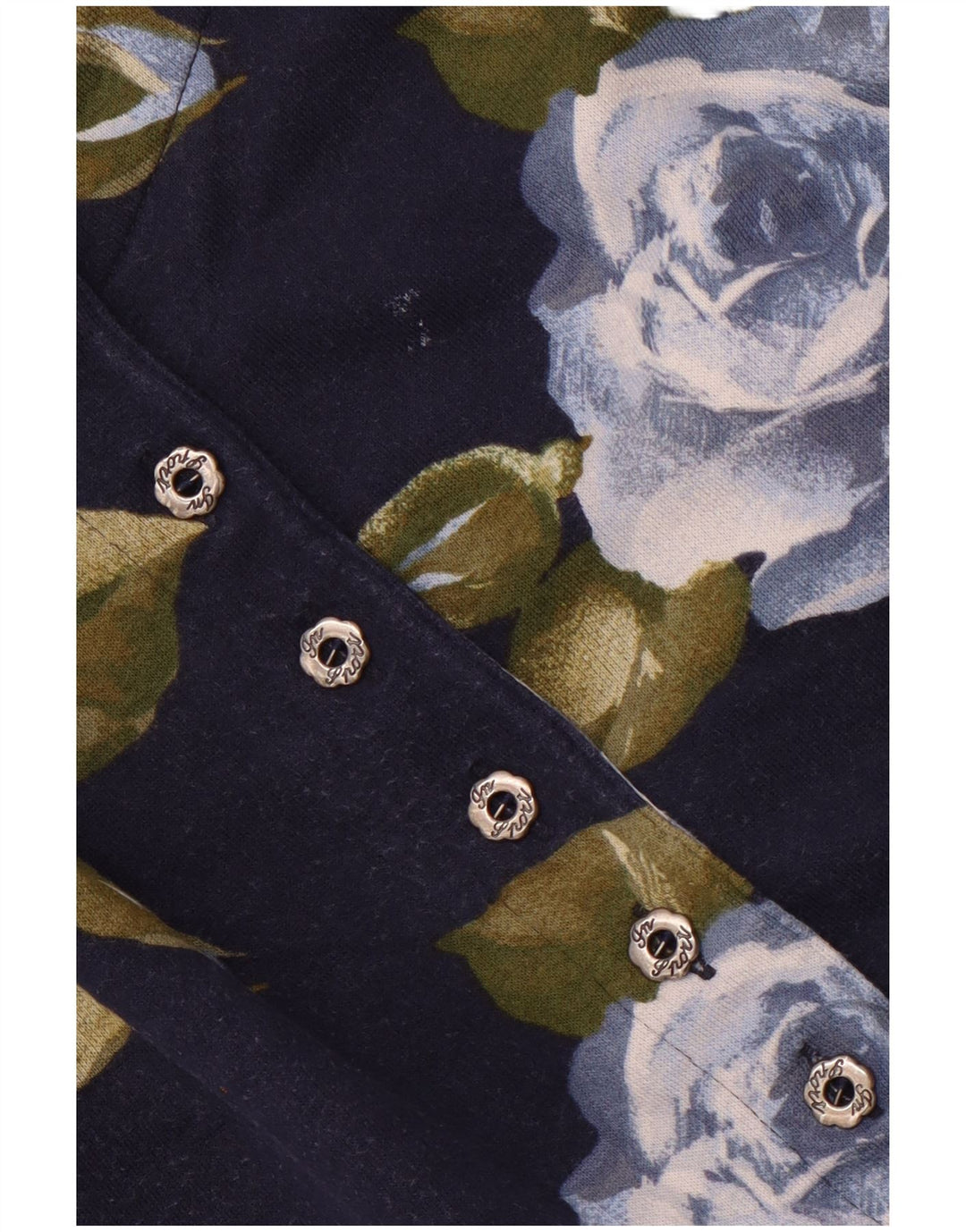 VINTAGE Γυναικείο μπλέιζερ 3/4 μανίκι μπουφάν IT 44 Medium Navy Blue Floral