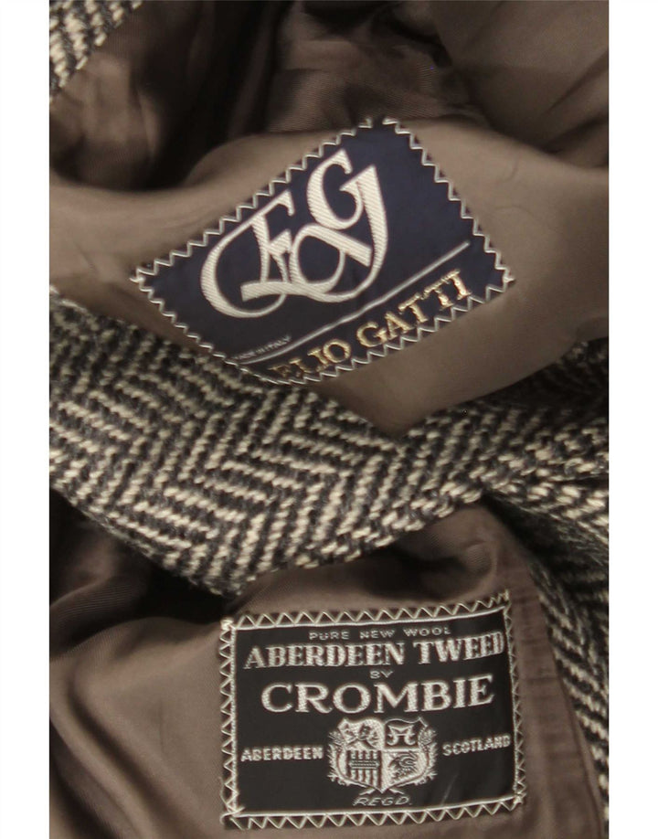 Ανδρικό πανωφόρι Crombie Aberdeen UK 42 XL Γκρι ψαροκόκκαλο νέο μαλλί