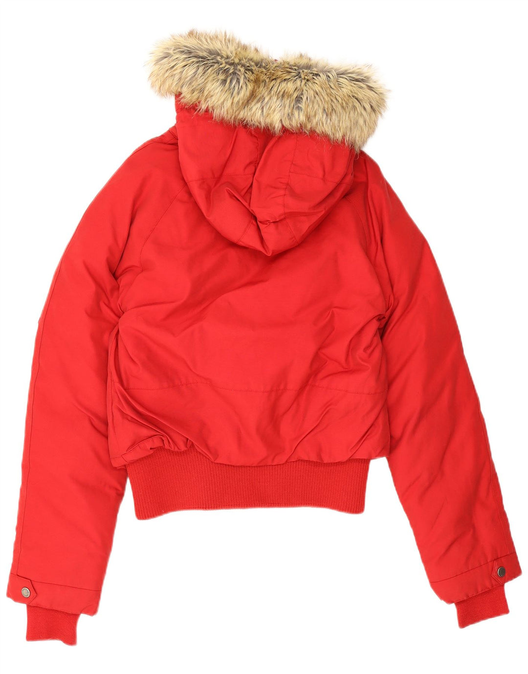 Woolrich Γυναικείο μπουφάν με κουκούλα UK 14 μεγάλο κόκκινο βαμβακερό