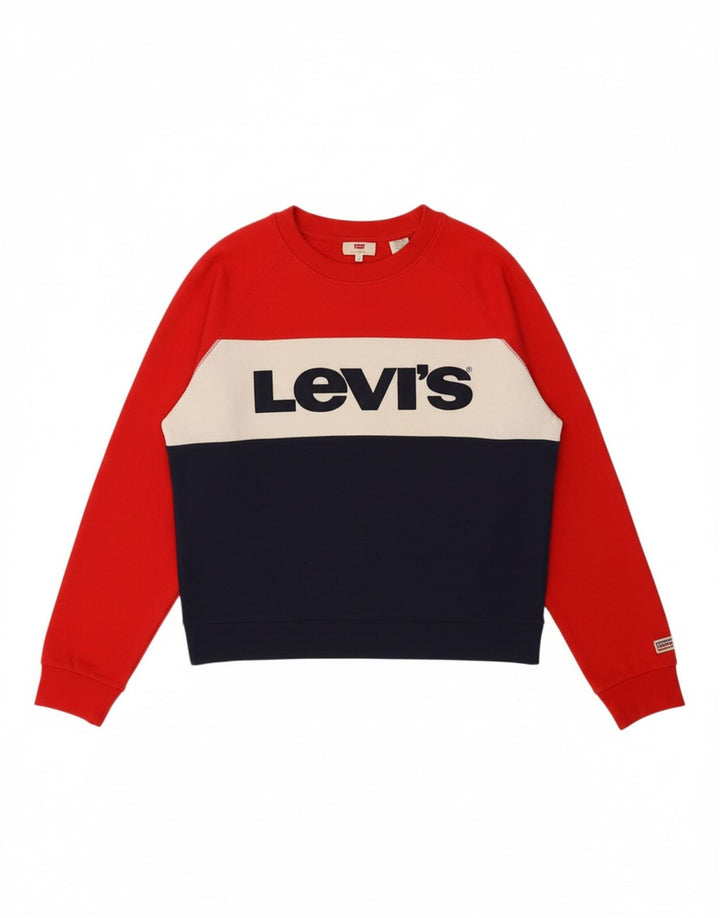 LEVI'S Womens Oversized Sweatshirt Jumper UK 10 Small Multicoloured