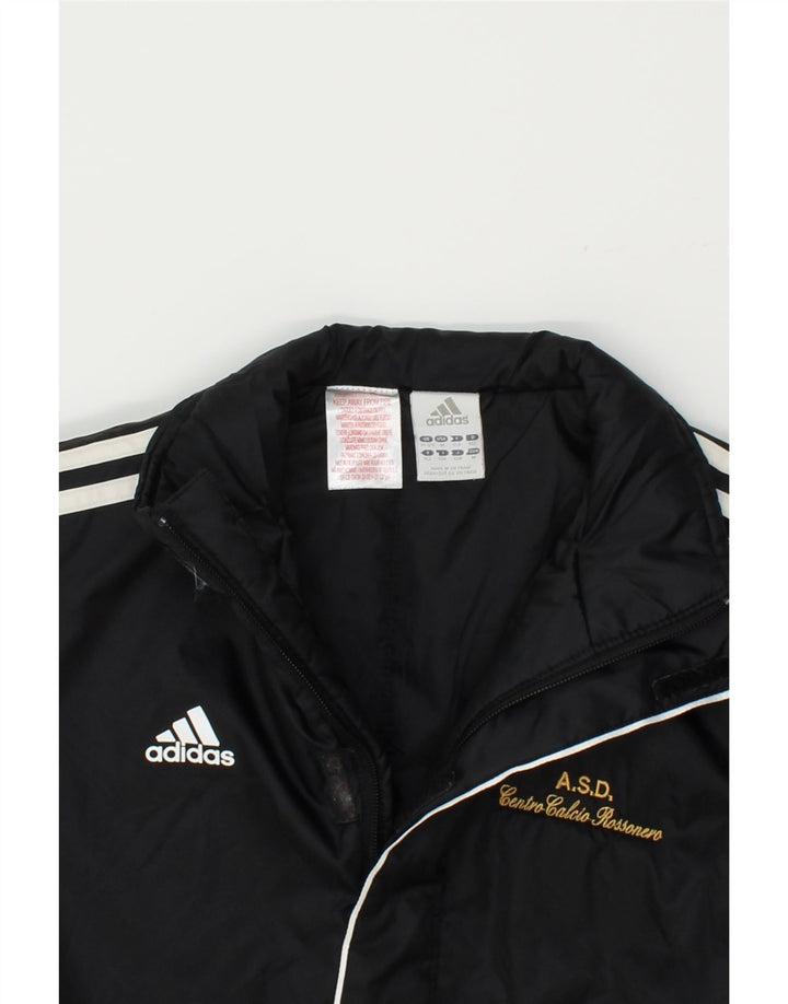ADIDAS Boys Windbreaker Jacket 11-12 Years Black Polyamide Vintage Adidas and Second-Hand Adidas from Messina Hembry 