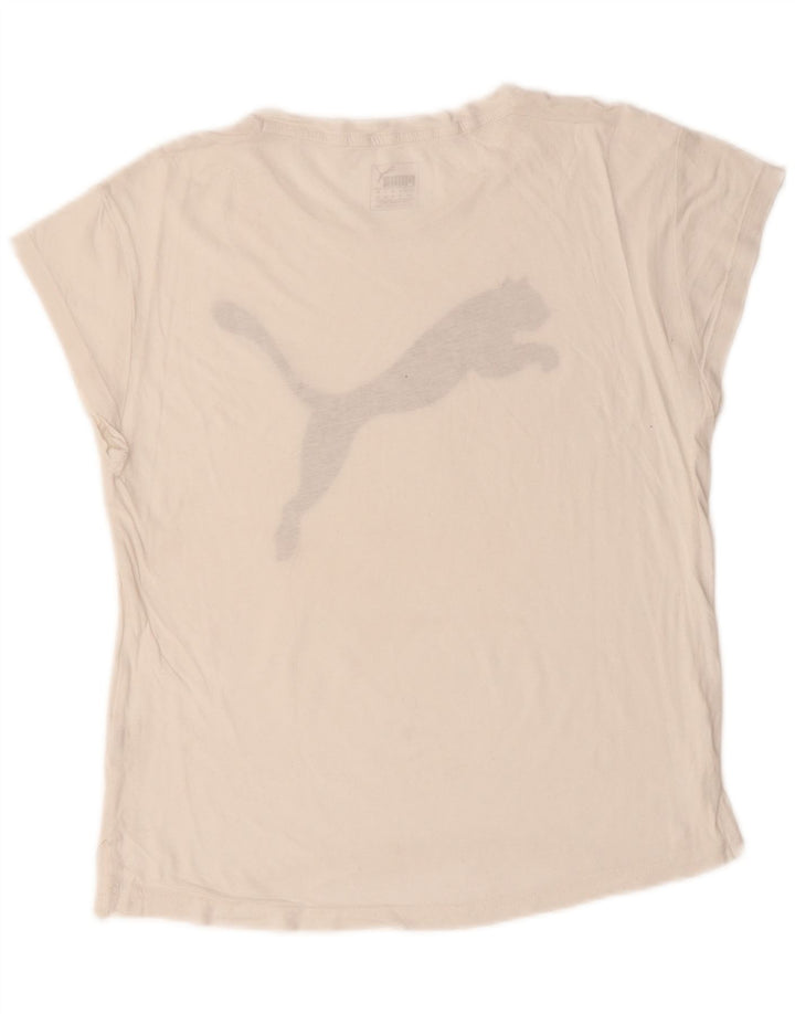 PUMA Womens Graphic T-Shirt Top UK 10 Small White Vintage Puma and Second-Hand Puma from Messina Hembry 