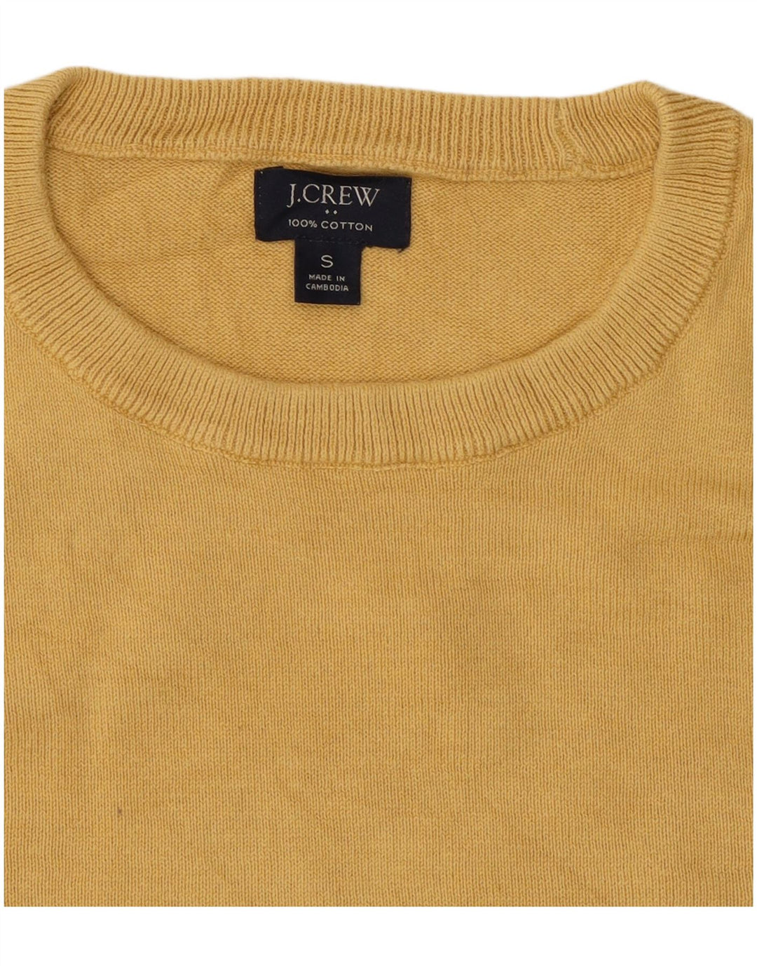 Ανδρικό πουλόβερ J. Crew Crew Neck Jumper Μικρό κίτρινο βαμβακερό