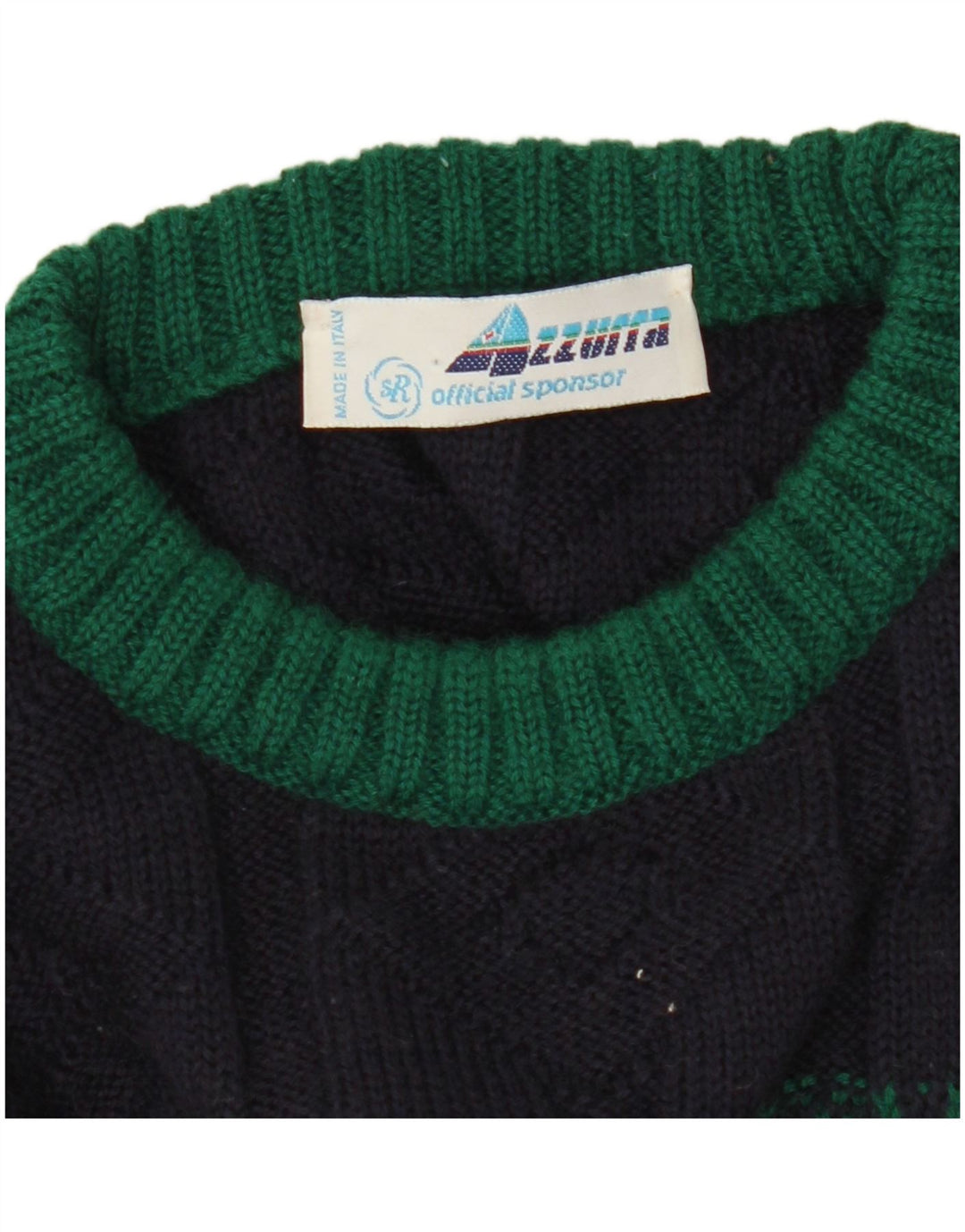 Ανδρικό πουλόβερ Azzurra Crew Neck Jumper IT 50 Medium Navy Blue Geometric