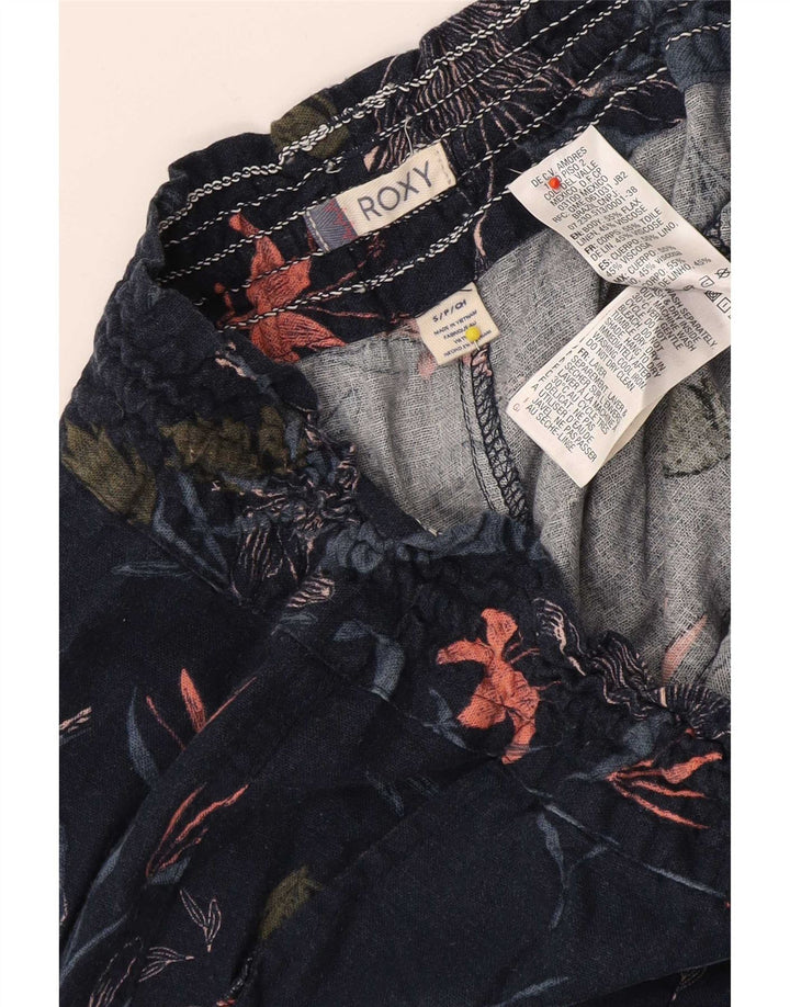 Roxy Γυναικείο Casual σορτς Small W27 Navy Blue Floral Flax