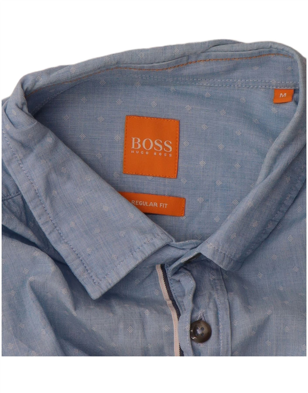 Ανδρικό πουκάμισο Hugo Boss με κανονική εφαρμογή, Βαμβακερό μεσαίο μπλε με στίγματα