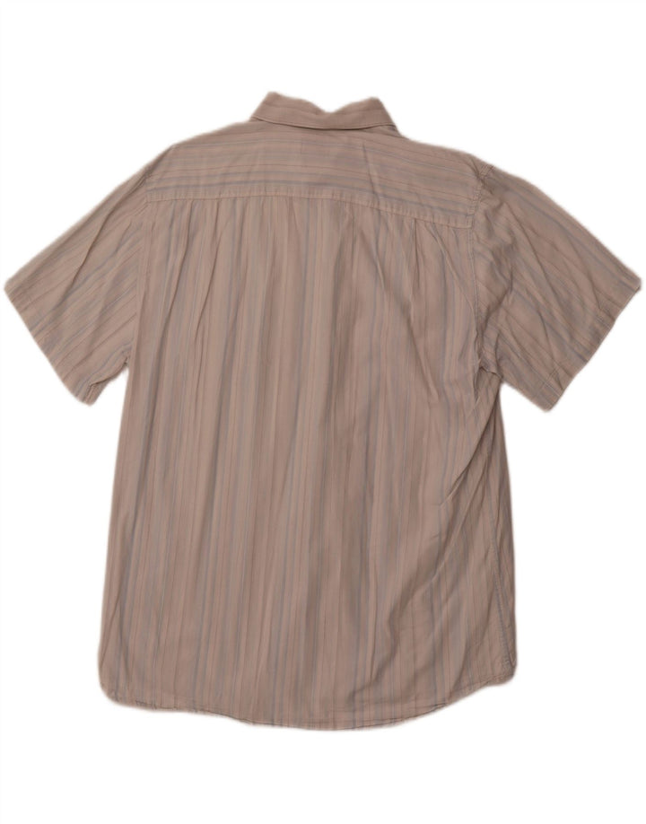 PIERRE CARDIN Ανδρικό κοντομάνικο πουκάμισο 2XL βαμβακερό μπλε ριγέ