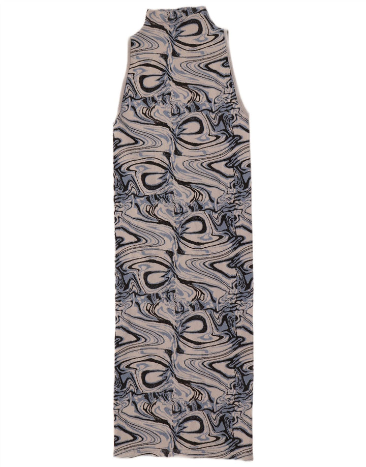 Zara Γυναικείο Abstract Pattern Αμάνικο Bodycon Φόρεμα UK 4 XS Πολύχρωμο