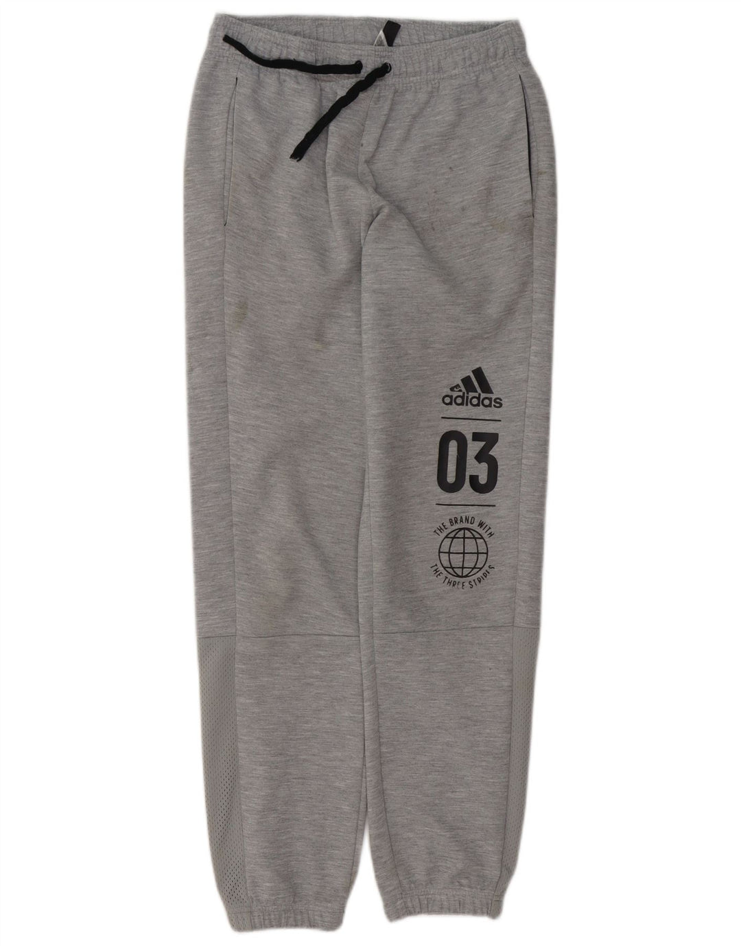 ADIDAS Boys Graphic Tracksuit Παντελόνια Joggers 13-14 Years Grey Polyester
