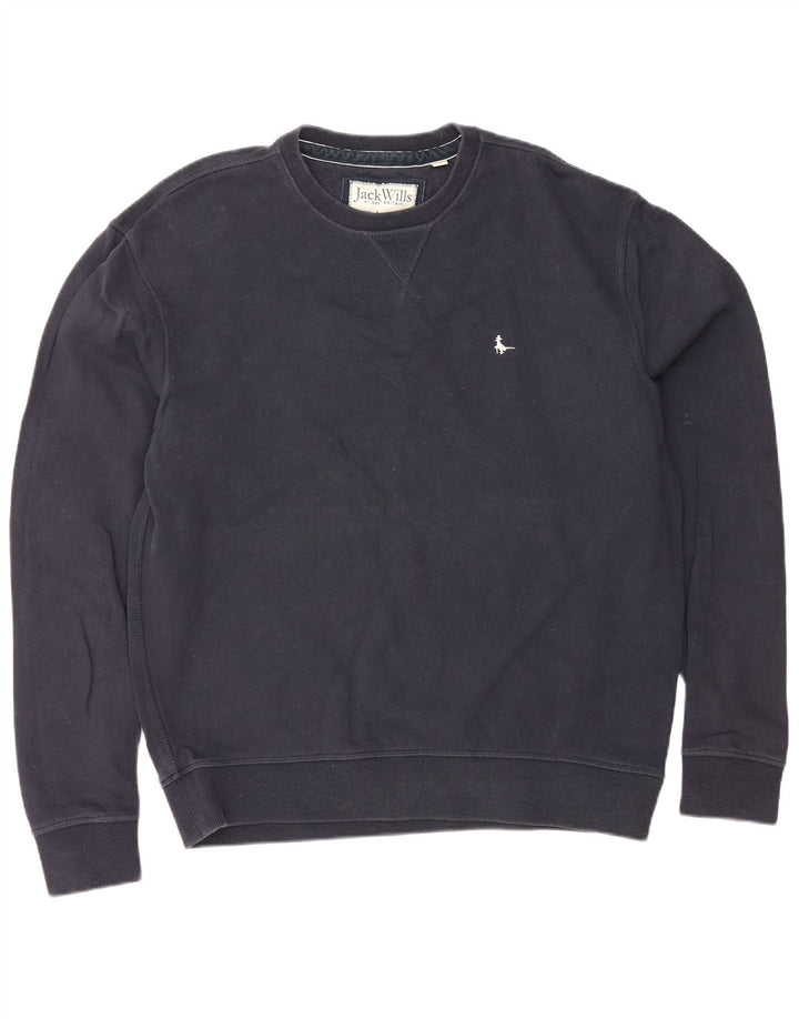 JACK WILLS Ανδρικό Φούτερ Jumper Μεγάλο Ναυτικό Βαμβακερό