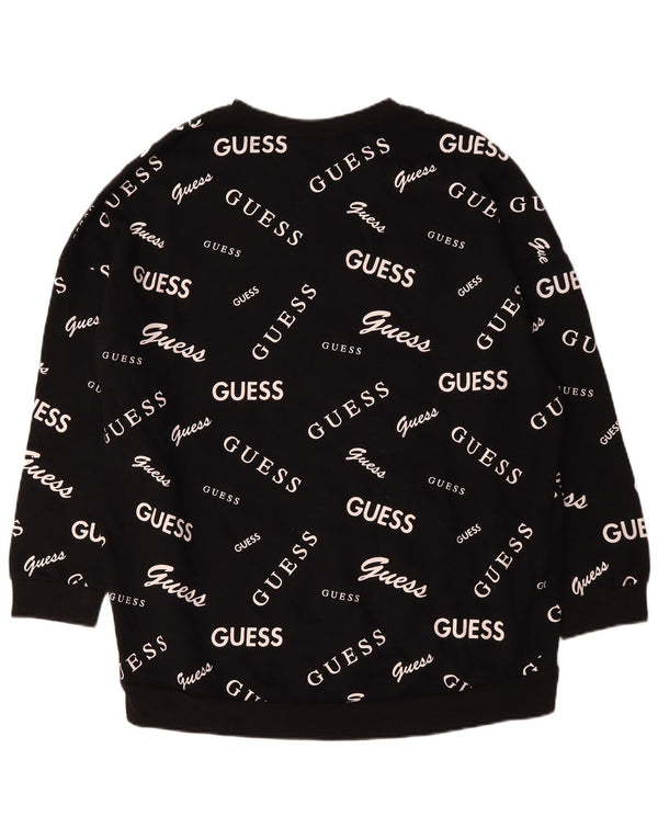 Guess Γυναικείο γραφικό υπερμεγέθη φούτερ Jumper UK 18 XL Μαύρο βαμβακερό