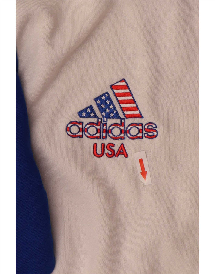 Ανδρική φόρμα Adidas Μπουφάν μεσαίου λευκού χρώματος βαμβακερό
