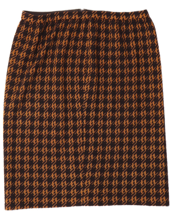 Vintage γυναικεία ίσια φούστα W32 Μεγάλο καφέ Houndstooth