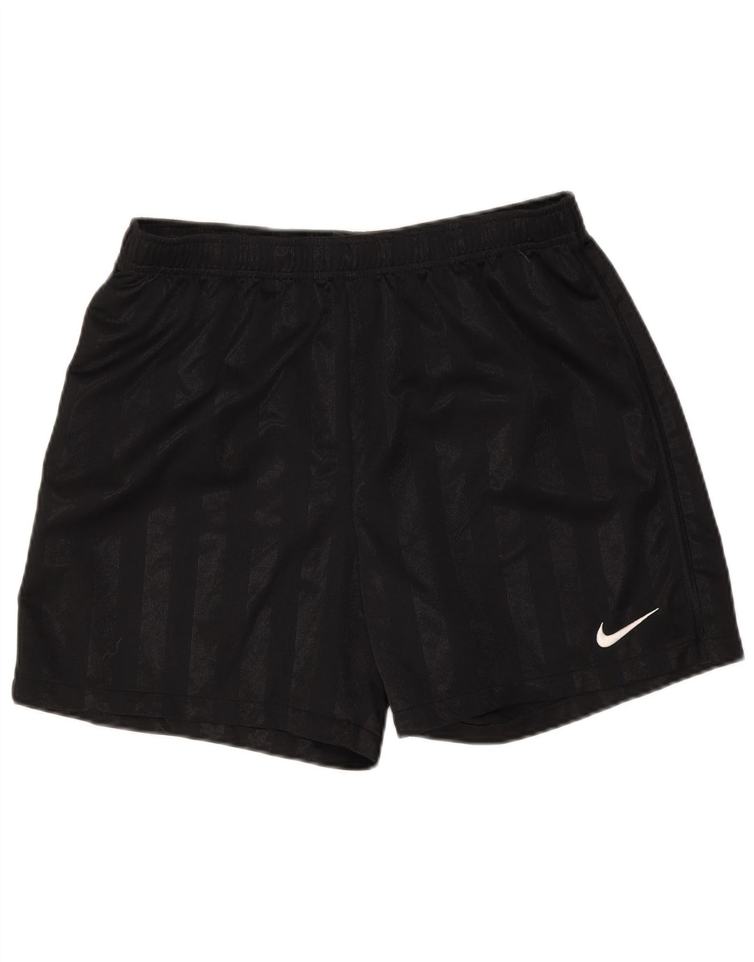 Ανδρικό αθλητικό σορτς Nike από μεσαίο μαύρο ριγέ πολυεστέρα