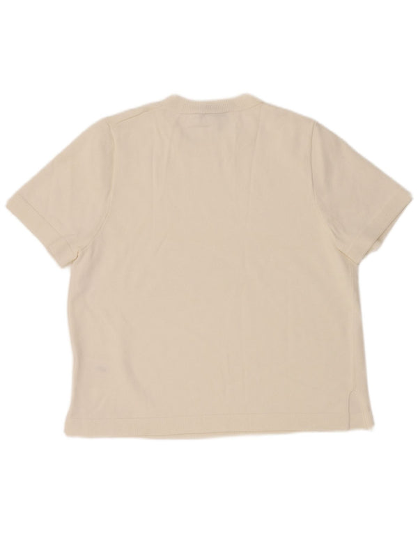 Zara Γυναικείο T-Shirt Top UK 14 Medium White Viscose
