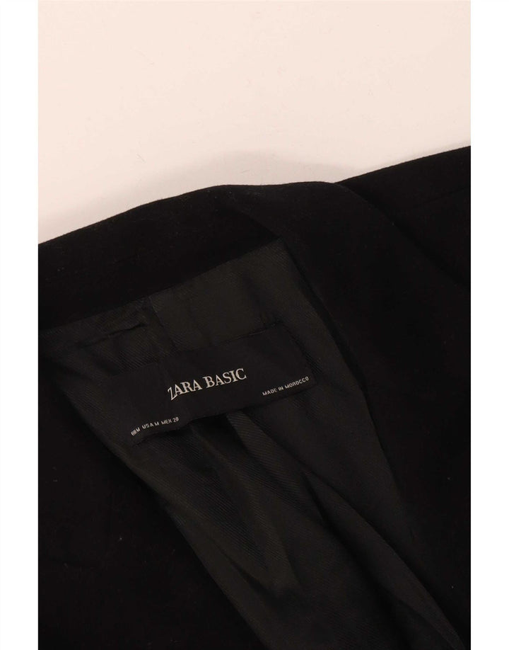 Zara Γυναικείο Μπλέιζερ Διπλό Μπουφάν UK 12 Μεσαίο Μαύρο