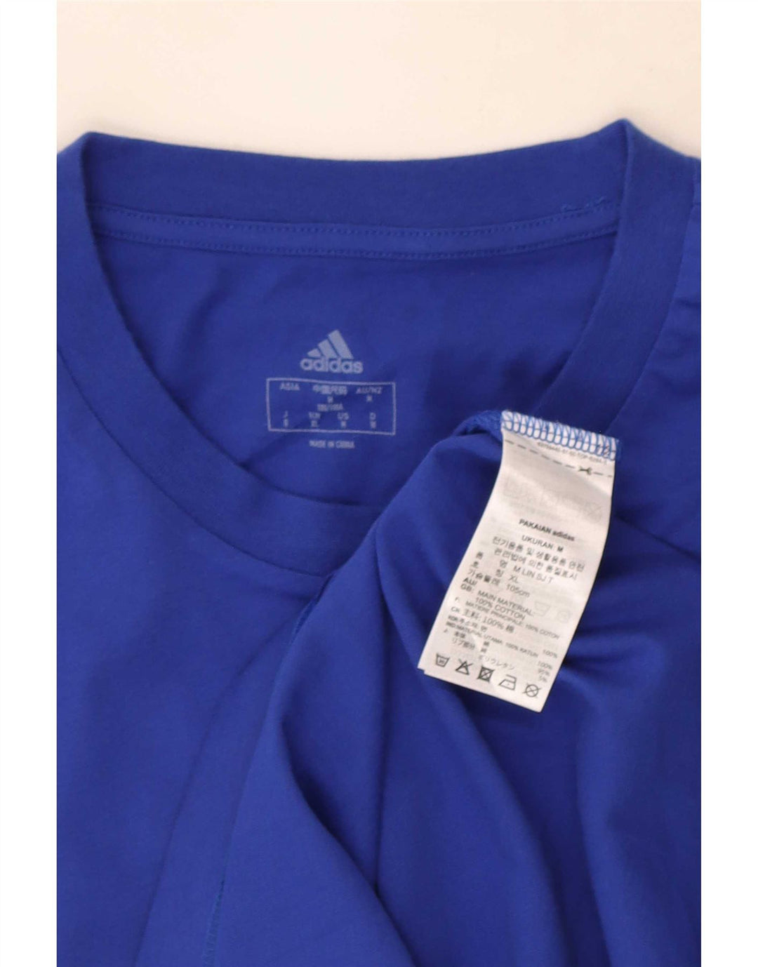 Ανδρικό γραφικό T-Shirt Adidas Top από μεσαίο μπλε βαμβακερό