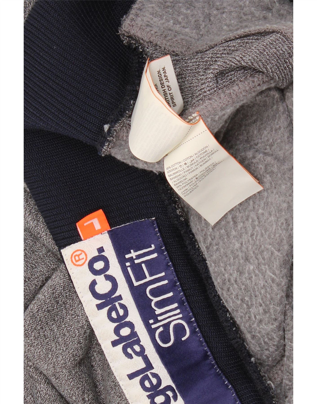 Ανδρικό αθλητικό σορτς SUPERDRY Slim Fit μεγάλο γκρι βαμβακερό