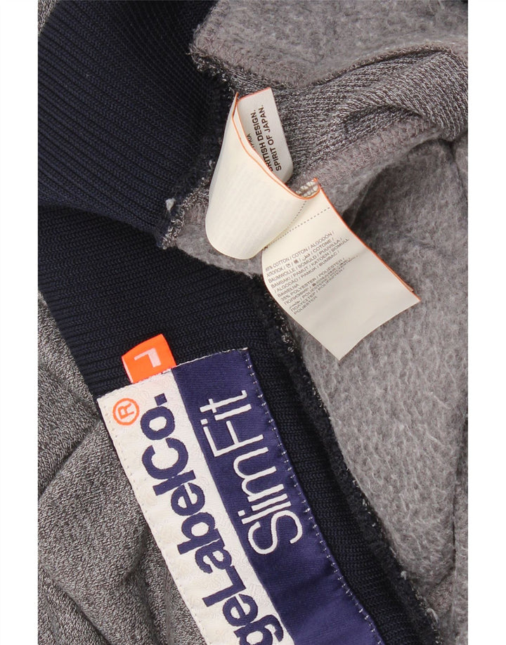 Ανδρικό αθλητικό σορτς SUPERDRY Slim Fit μεγάλο γκρι βαμβακερό