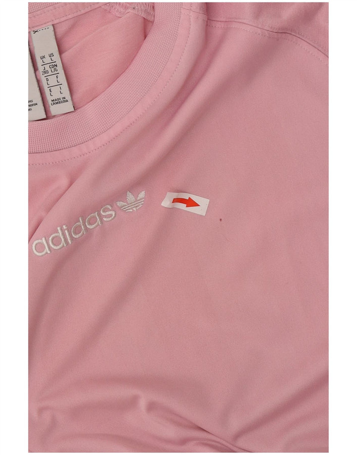 Ανδρικό γραφικό T-Shirt Adidas Top Large Pink Colourblock Πολυεστέρας